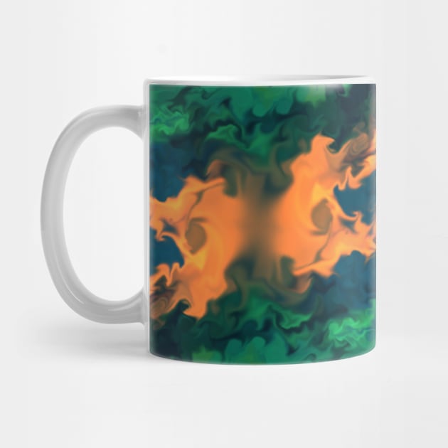 Psychedelic Hippie Square Orange Green and Blue by WormholeOrbital